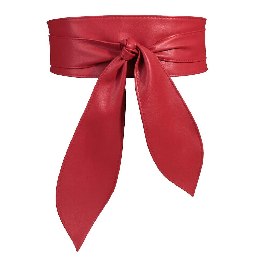 7722 Womens Obi Belt Fashion Leather Wrap Wide Cinch Corset Tie Waistband